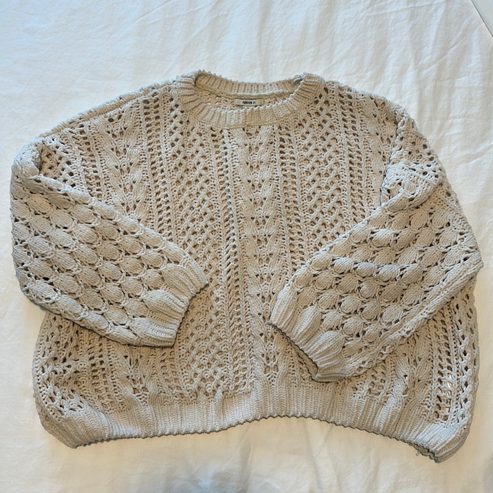 Oversized Knit Crop Sweater Top